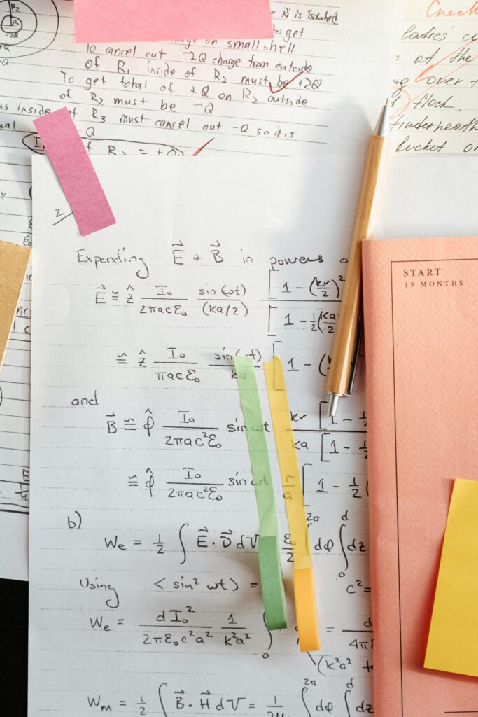 Detailed handwritten notes and equations from an expert online GCSE Maths tutoring session