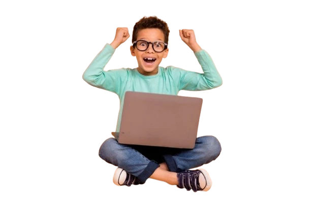 Smiling Boy with Laptop